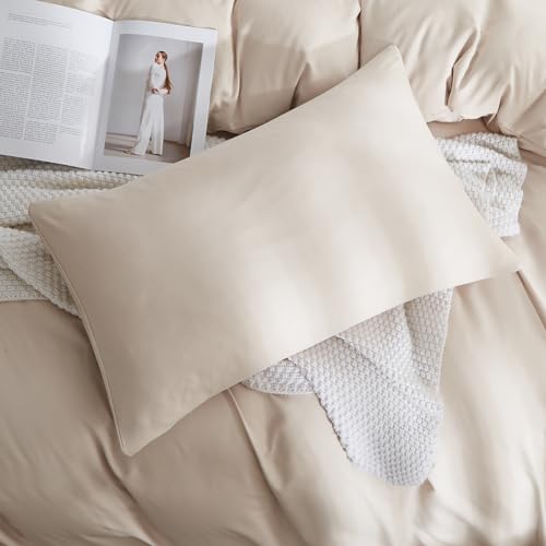 AShanlan 2er Set Kissenbezug 80x80 Beige Kopfkissenbezug 80 x 80 Beige Creme Mikrofaser Kissen Bezug 80x80cm mit Reißverschluss Doppelpack Polsterbezug Set Pillow Case Pillow Cover von AShanlan