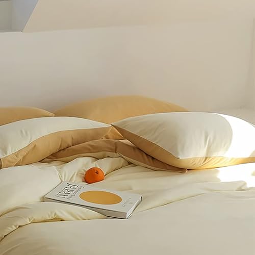 AShanlan 2er Set Kissenbezug 80x80 Creme Gelb Kopfkissenbezug 80 x 80 Mikrofaser Kissen Bezug 80x80cm mit Reißverschluss Doppelpack Polsterbezug Set Pillow Case Pillow Cover von AShanlan