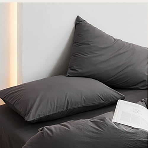 AShanlan 2er Set Kissenbezug 80x80 Grau Kopfkissenbezug 80 x 80 Anthrazit Mikrofaser Kissen Bezug 80x80cm mit Reißverschluss Doppelpack Polsterbezug Set Pillow Case Pillow Cover von AShanlan