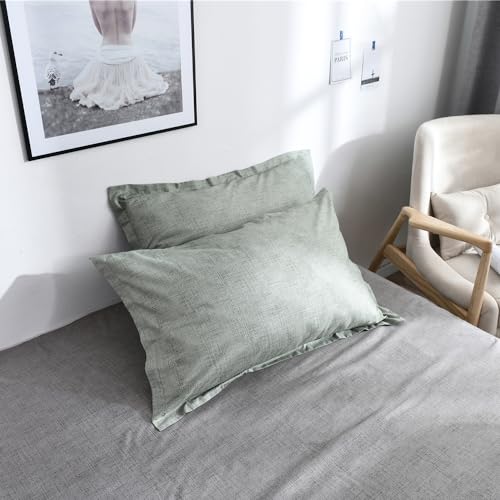 AShanlan 2er Set Kissenbezug 80x80 Grün Grau Kopfkissenbezug 80 x 80 Grün Mikrofaser Kissen Bezug 80x80cm mit Reißverschluss Doppelpack Polsterbezug Set Pillow Case Pillow Cover AShanlan 2er Set Kissenbezug 80x80 Grün Grau Kopfkissenbezug 80 x 80 Grün Mikrofaser Kissen Bezug 80x80cm mit Reißverschluss Doppelpack Polsterbezug Set Pillow Case Pillow Cover von AShanlan