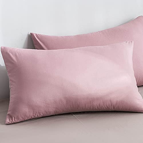 AShanlan 2er Set Kissenbezug 80x80 Rosa Hellgrau Kopfkissenbezug 80 x 80 Mikrofaser Kissen Bezug 80x80cm mit Reißverschluss Doppelpack Polsterbezug Set Pillow Case Pillow Cover von AShanlan