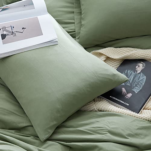 AShanlan 2er Set Kissenbezug 40x80 Salbeigrün Kopfkissenbezug 40 x 80 Grün Mikrofaser Kissen Bezug 40x80cm mit Reißverschluss Doppelpack Polsterbezug Set Pillow Case Pillow Cover von AShanlan