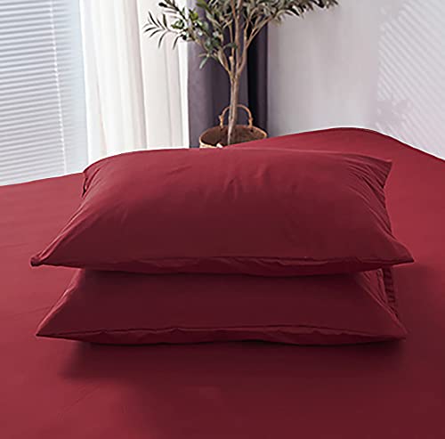 AShanlan 2er Set Kissenbezug Kissenbezüge 40 x 80 cm Super Weiche Gebürstete Mikrofaser Kopfkissenbezug 40x80 Kissenhülle Doppelpack Weinrot von AShanlan