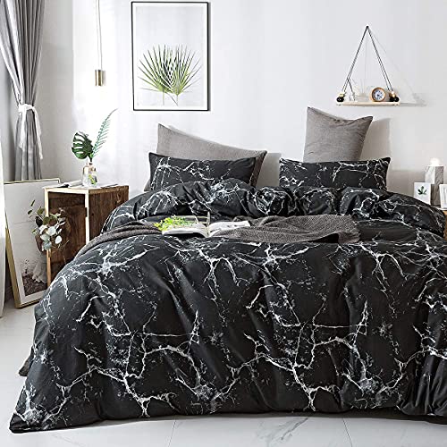 AShanlan Bettwäsche 200x220 Marmor Optik Muster 3 Teilig Microfaser Modern Marmor Bettwäsche Set Doppelbett Bettbezug mit Reißverschluss 2 x Kissenbezug 80x80 cm von AShanlan