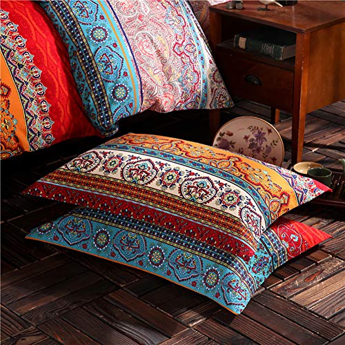 AShanlan Bohemian Kissenbezug 40 x 80 2er Set Bunt Boho Stil Kopfkissenbezug 40 x 80 cm Exotische Vintage Kissen Bezug 40x80cm 120GSM Mikrofaser Kissenhülle Polsterbezug Pillow Cover von AShanlan