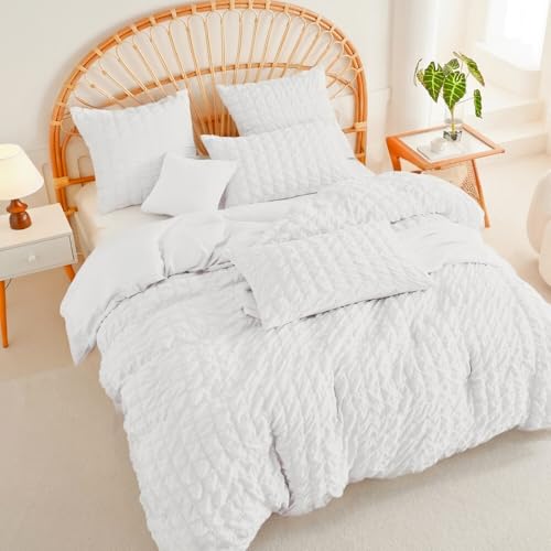 AShanlan Musselin Bettwäsche 220x240 Weiß Kariert Seersucker Bettbezug Set 3 Teilig Aesthetic Geometrische Microfaser Kühlende Doppelbett Deckenbezug und 2 Kissenbezüge 80x80 cm mit Reißverschluss AShanlan Musselin Bettwäsche 220x240 Weiß Kariert Seersucker Bettbezug Set 3 Teilig Aesthetic Geometrische Microfaser Kühlende Doppelbett Deckenbezug und 2 Kissenbezüge 80x80 cm mit Reißverschluss von AShanlan