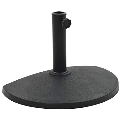 ASumPio Schwarzer 19,8 Lbs Sonnenschirmständer Für Den Außenbereich, Robuster Versetzter Schirmhalter Für Den Garten, Halbrunder Polyresin-Ständer Für Sonnenschirme Für Hof, Garten von ASumPio
