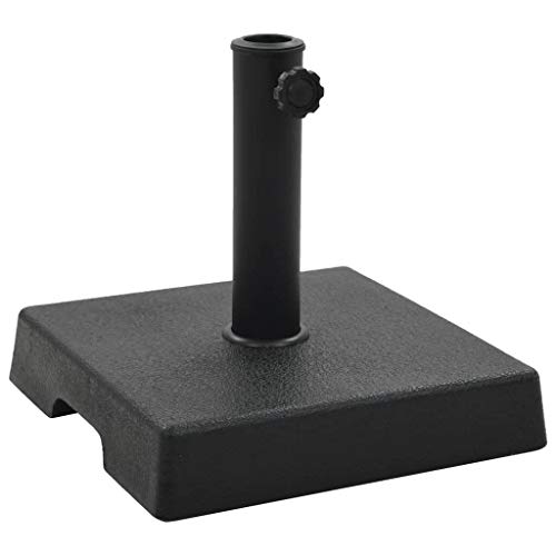 Schwarzer 17,6 Lbs Terrassenschirm-Sonnenschirmständer Für Den Außenbereich, Robuster Versetzter Schirmhalter Für Den Garten, Quadratischer Polyresin-Ständer Für Sonnenschirme Für Hof, Garten Und B von ASumPio