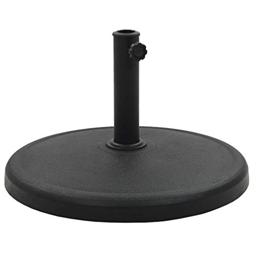 Schwarzer 41,9 Lbs Terrassenschirm-Sonnenschirmständer Für Den Außenbereich, Robuster Versetzter Schirmhalter Für Den Garten, Runder Polyresin-Ständer Für Sonnenschirme Für Hof, Garten Und Be (Schwa von ASumPio