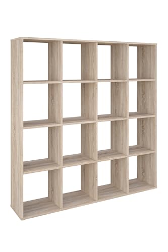 AT4 Regal Cubic Raumteiler - Eiche: Langlebiges Melaminholz, viel Stauraum, einfache Montage - modernes Design von AT4