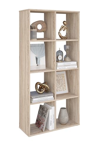 AT4 Regal Cubic Raumteiler - Eiche: Langlebiges Melaminholz, viel Stauraum, einfache Montage - modernes Design von AT4