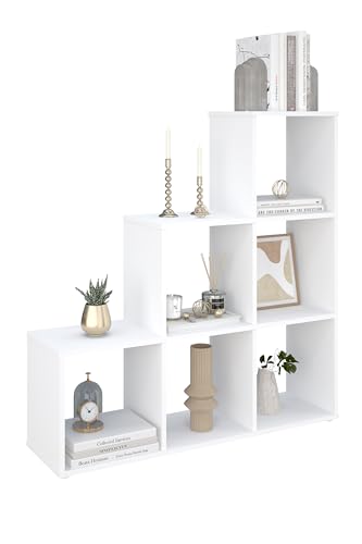 AT4 Regal Cubic Raumteiler- Weiß: Langlebiges Melaminholz, viel Stauraum, einfache Montage - modernes Design von AT4