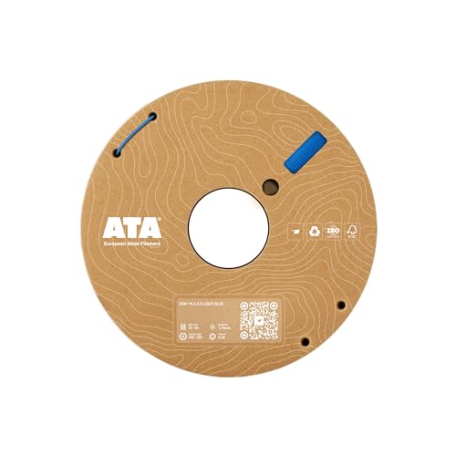 ATA® Premium PLA 2.0 Filament, European Made, 1.75mm 3D Drucker Filament, 1 KG Spool, ≤0.03mm Max Tolerance backed by 3-Axis Laser Precision (Hellblau, 1kg) von ATA