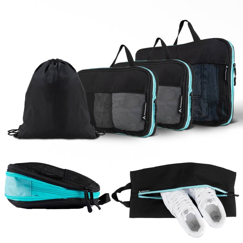 Packtaschen mit Kompression - 6er-Set - Schwarz von ATACAMA
