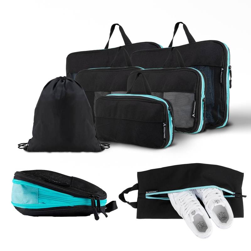 Packtaschen mit Kompression - 8er-Set - Schwarz von ATACAMA