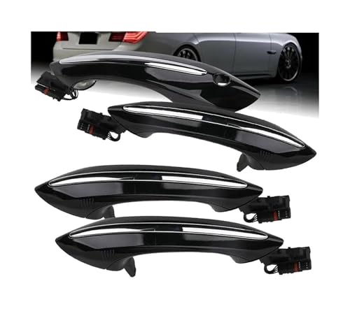 ATACDVDYEU Auto Außentür Griff Abdeckung Für B&MW Für 5 6 7 Serie F07 F10 F11 F06 F12 F13 51217231931 Türgriff Außenabdeckung Schwarz Außen Außen Komfortzugangsset(4pcs Door Handle) von ATACDVDYEU