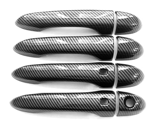 ATACDVDYEU Auto Außentür Griff Abdeckung Für Cherokee 2014-2020 Einloch-Doppel-Smart-Türgriffschale Anti-Kratz-Modifikationszubehör Autoschutzschutz(Carbon Fiber Pattern) von ATACDVDYEU