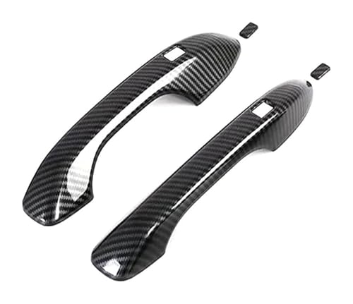 ATACDVDYEU Auto Außentür Griff Abdeckung Für Creta SU2 2020-2022 Lochlose Dual Smart Türgriffabdeckung Anti-Scratch-Schutzzubehör(2 Doors Carbon Fiber Pattern) von ATACDVDYEU