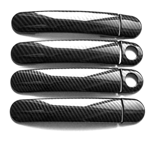 ATACDVDYEU Auto Außentür Griff Abdeckung Für G&olf MK5 2003-2007 Türgriff Cup Trim Anti-Scratch-Schutzfolie Upgrade Kit(Double-hole Carbon) von ATACDVDYEU