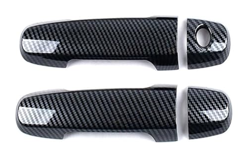 ATACDVDYEU Auto Außentür Griff Abdeckung Für Perodua Für Myvi M800 2020-2022 Einloch-Türgriffabdeckung Dekorativer Anti-Scratch-Zubehörschutz(2 Doors Carbon Fiber Pattern) von ATACDVDYEU