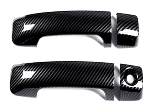ATACDVDYEU Auto Außentür Griff Abdeckung Für Tundra Für Sequoia Einloch-Türgriffabdeckung Anti-Scratch-Upgrade-Zubehör 2007-2020(2 Doors Carbon Fiber Pattern*4) von ATACDVDYEU