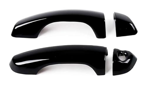 ATACDVDYEU Auto Außentür Griff Abdeckung Für Verna Für Solaris 2018-2022 Einloch-Türgriff Anti-Scratch-Cup-Pull-Protector-Kit(2 Doors Bright Black) von ATACDVDYEU