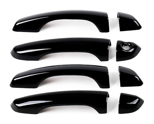 ATACDVDYEU Auto Außentür Griff Abdeckung Für Verna Für Solaris 2018-2022 Einloch-Türgriff Anti-Scratch-Cup-Pull-Protector-Kit(Bright Black) von ATACDVDYEU