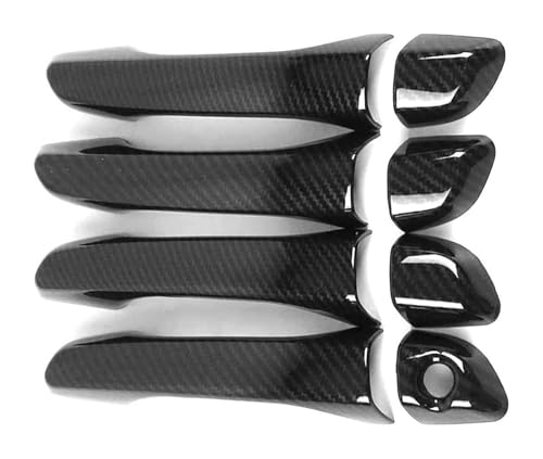 ATACDVDYEU Auto Außentür Griff Abdeckung Für Verna Für Solaris 2018-2022 Einloch-Türgriff Anti-Scratch-Cup-Pull-Protector-Kit(Carbon Fiber Pattern) von ATACDVDYEU