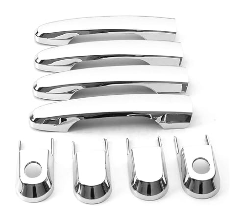 Auto Außentür Griff Abdeckung Für Tucson 2004-2009 Chrom Türgriff Schüssel Dekoration Anti-Scratch-Zubehör Auto Body Guard Protector(Double Hole) von ATACDVDYEU