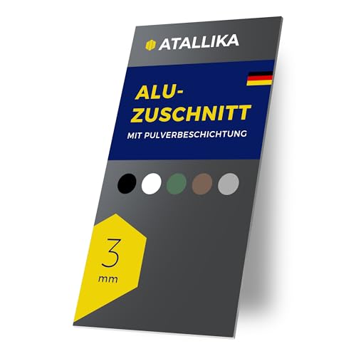 ATALLIKA Aluminium Platte beschichtet [Anthrazit-Grau, 1000x500 mm] - 3mm dickes Alublech mit einseitiger Pulver-Beschichtung [wetterfest, Outdoor & Indoor] - präziser Blech-Zuschnitt aus Deutschland von ATALLIKA