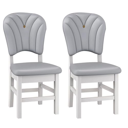 2er Set Moderne Esszimmerstühle, gepolsterte Nappa Leder Stühle Mit Rückenlehne, für Küche Und Wohnzimmer, Starke Und Stabile Konstruktion(Gray) von ATAPNLNMTZ
