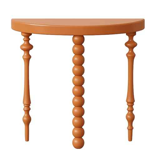 ATAPNLNMTZ Eingangstisch, Halbrunder Konsolentisch, Kleine Flurtisch mit Ablagefläche, für Wohnzimmer, Foyer, Stark und Stabil(Orange,31.4in/80cm) von ATAPNLNMTZ