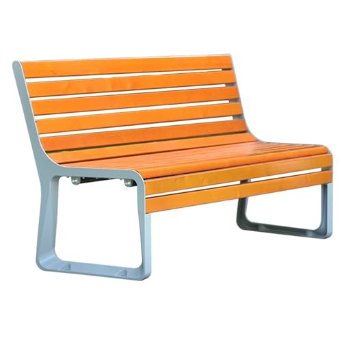 ATAPNLNMTZ Gartenbank aus Metall, Parkbank mit Robuster Sitzfläche und Rückenlehne, Wetterfeste Bank für Park und Innenhof(Natural,70.8in/180cm) von ATAPNLNMTZ