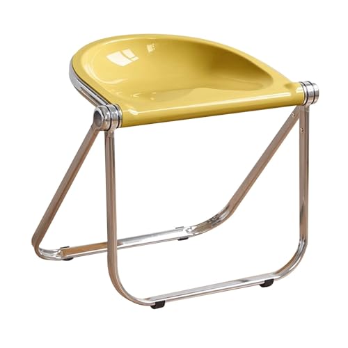 ATAPNLNMTZ Klapphocker Aus Transparentem Acryl, Kompakter Klappbare Stühle, Klappstühle für Wohnzimmer, Badezimmer, Robust Und Belastbar(Yellow) von ATAPNLNMTZ