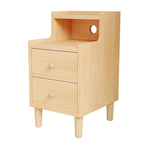 ATAPNLNMTZ Kleiner Nachttisch mit Schubladen, Schmaler Beistelltisch mit Stauraum für Schlafzimmer, Moderner Endtisch mit Fächern und Beinen(15.7x11.8x24in/40x30x61cm) von ATAPNLNMTZ