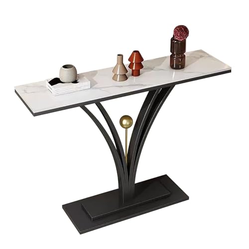 ATAPNLNMTZ Konsolentisch für Den Eingangsbereich mit Metallgestell, Schmaler Flurtisch mit Ablage, Moderner Sofatisch für Wohnzimmer Und Flur(Black,51.1in/130cm) von ATAPNLNMTZ
