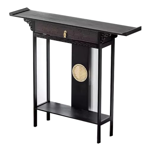ATAPNLNMTZ Konsolentisch mit Schublade und Unterem Regal, Schmaler Eingangstisch für Das Wohnzimmer, Moderner Flurtisch für Kleine Räume(47.2in/120cm) von ATAPNLNMTZ