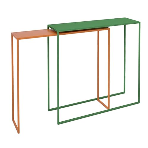 ATAPNLNMTZ Metallkonsolentisch, Schmaler Flurtisch mit Geräumiger Tischplatte, Ausziehbarer Sofatisch für Eingangsbereich, Flur, Wohnzimmer Und Foyer(Green,X-Large) von ATAPNLNMTZ