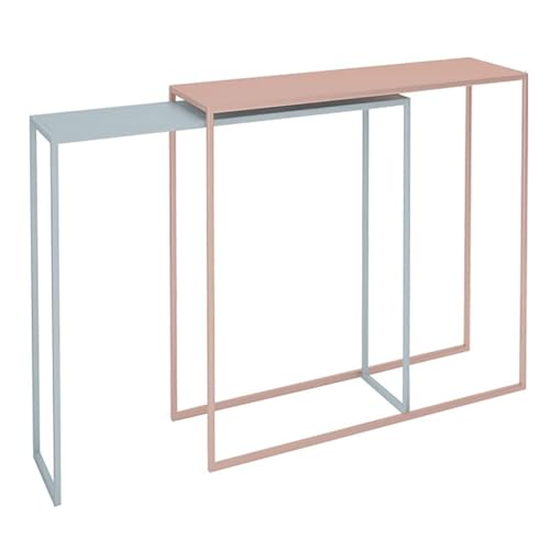 ATAPNLNMTZ Metallkonsolentisch, Schmaler Flurtisch mit Geräumiger Tischplatte, Ausziehbarer Sofatisch für Eingangsbereich, Flur, Wohnzimmer Und Foyer(Pink,Medium) von ATAPNLNMTZ