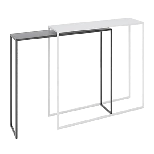 ATAPNLNMTZ Metallkonsolentisch, Schmaler Flurtisch mit Geräumiger Tischplatte, Ausziehbarer Sofatisch für Eingangsbereich, Flur, Wohnzimmer Und Foyer(White,Large) von ATAPNLNMTZ