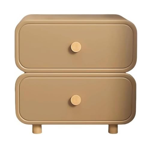 ATAPNLNMTZ Moderner Nachttisch mit 2 Schubladen, Beistelltisch mit Mikrofaser Leder, Schlafzimmer und Wohnzimmer Möbel(Brown,13.7in/35cm) von ATAPNLNMTZ