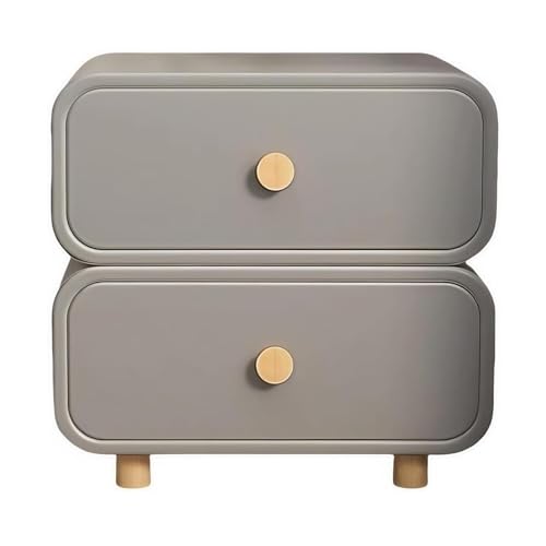 ATAPNLNMTZ Moderner Nachttisch mit 2 Schubladen, Beistelltisch mit Mikrofaser Leder, Schlafzimmer und Wohnzimmer Möbel(Gray,11.8in/30cm) von ATAPNLNMTZ