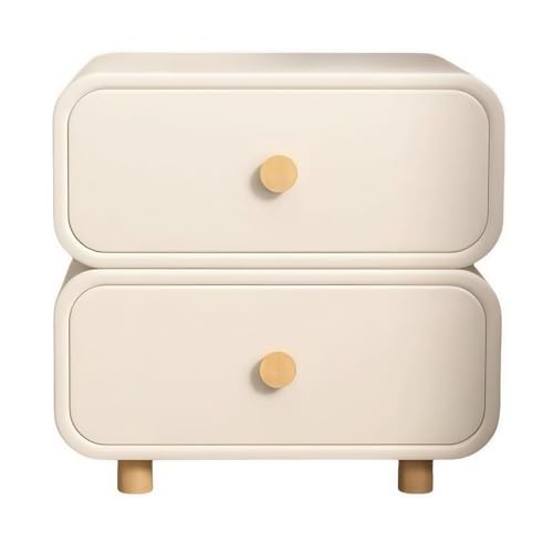 ATAPNLNMTZ Moderner Nachttisch mit 2 Schubladen, Beistelltisch mit Mikrofaser Leder, Schlafzimmer und Wohnzimmer Möbel(White,13.7in/35cm) von ATAPNLNMTZ