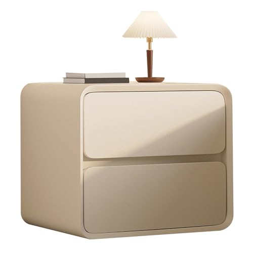 ATAPNLNMTZ Moderner Nachttisch mit Leder, Nachtschrank mit Schubladen und Stauraum, Kleiner Nachttischschrank für Schlafzimmer, Mehrfarbig(Beige,11.8in/30cm) von ATAPNLNMTZ