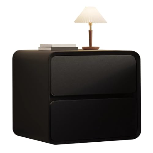 ATAPNLNMTZ Moderner Nachttisch mit Leder, Nachtschrank mit Schubladen und Stauraum, Kleiner Nachttischschrank für Schlafzimmer, Mehrfarbig(Black,7.8in/20cm) von ATAPNLNMTZ