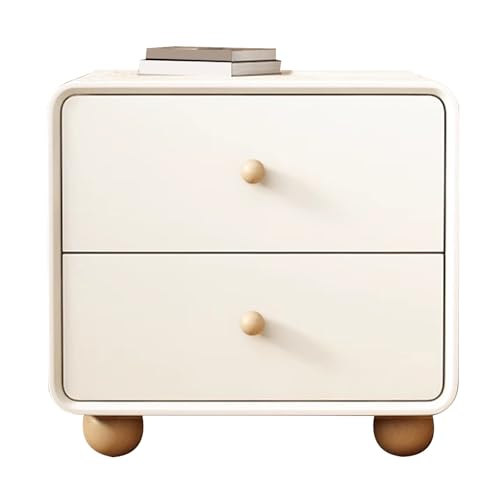 ATAPNLNMTZ Moderner Nachttisch mit offenem Regal, Rustikaler Beistelltisch für Schlafzimmer und Wohnzimmer, Einfach Montierbarer Ecktisch(White,17.7in/45cm) von ATAPNLNMTZ