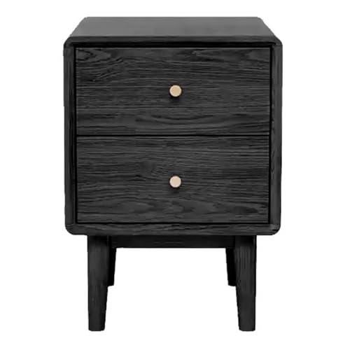 ATAPNLNMTZ Nachttisch mit Schubladen, Mid-Century Beistelltisch, Kleiner Couchtisch für Schlafzimmer oder Wohnzimmer(Black,11.8in/30cm) von ATAPNLNMTZ
