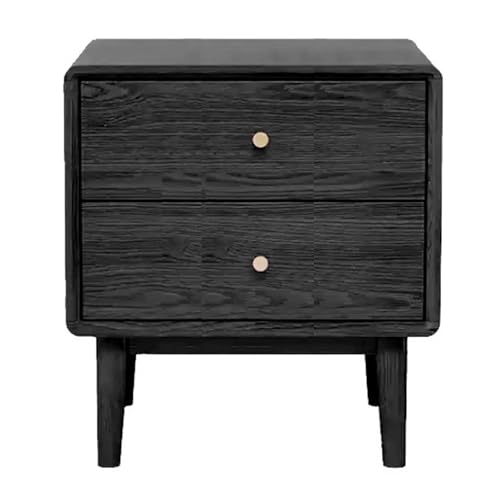 ATAPNLNMTZ Nachttisch mit Schubladen, Mid-Century Beistelltisch, Kleiner Couchtisch für Schlafzimmer oder Wohnzimmer(Black,19.6in/50cm) von ATAPNLNMTZ