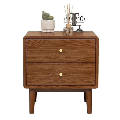 ATAPNLNMTZ Nachttisch mit Schubladen, Mid-Century Beistelltisch, Kleiner Couchtisch für Schlafzimmer oder Wohnzimmer(Brown,15.7in/40cm) von ATAPNLNMTZ