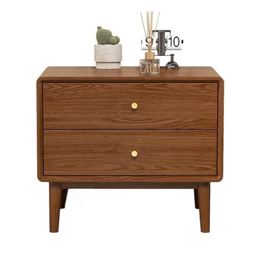 ATAPNLNMTZ Nachttisch mit Schubladen, Mid-Century Beistelltisch, Kleiner Couchtisch für Schlafzimmer oder Wohnzimmer(Brown,19.6in/50cm) von ATAPNLNMTZ